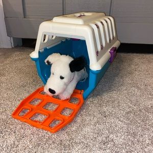 Toy Pet Carrier and Dalmatian Dog